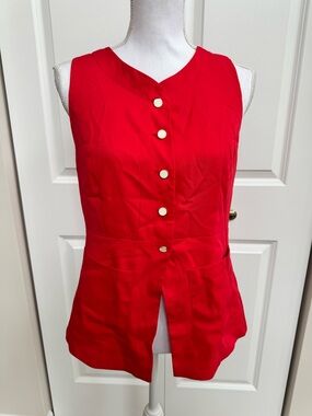 Cicy Bell - Red Button-Front Women's Vest (small)